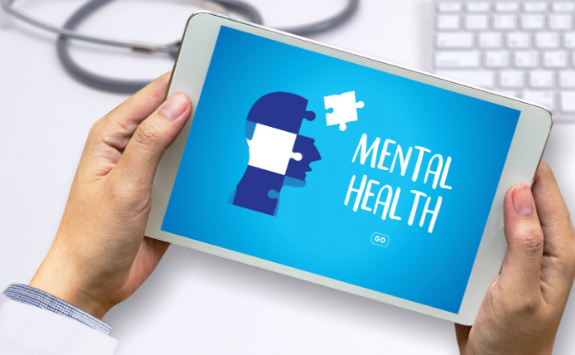 Tablet that says mental health 